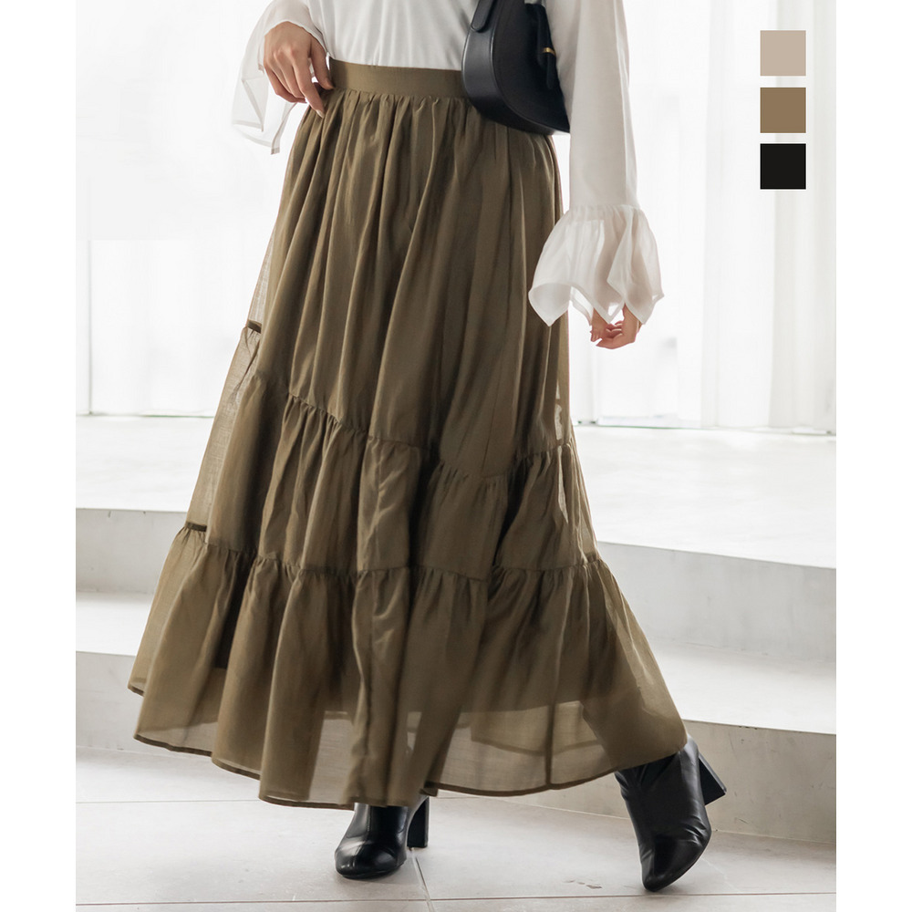 CLETTEオリジナルななめティアードシアースカート1