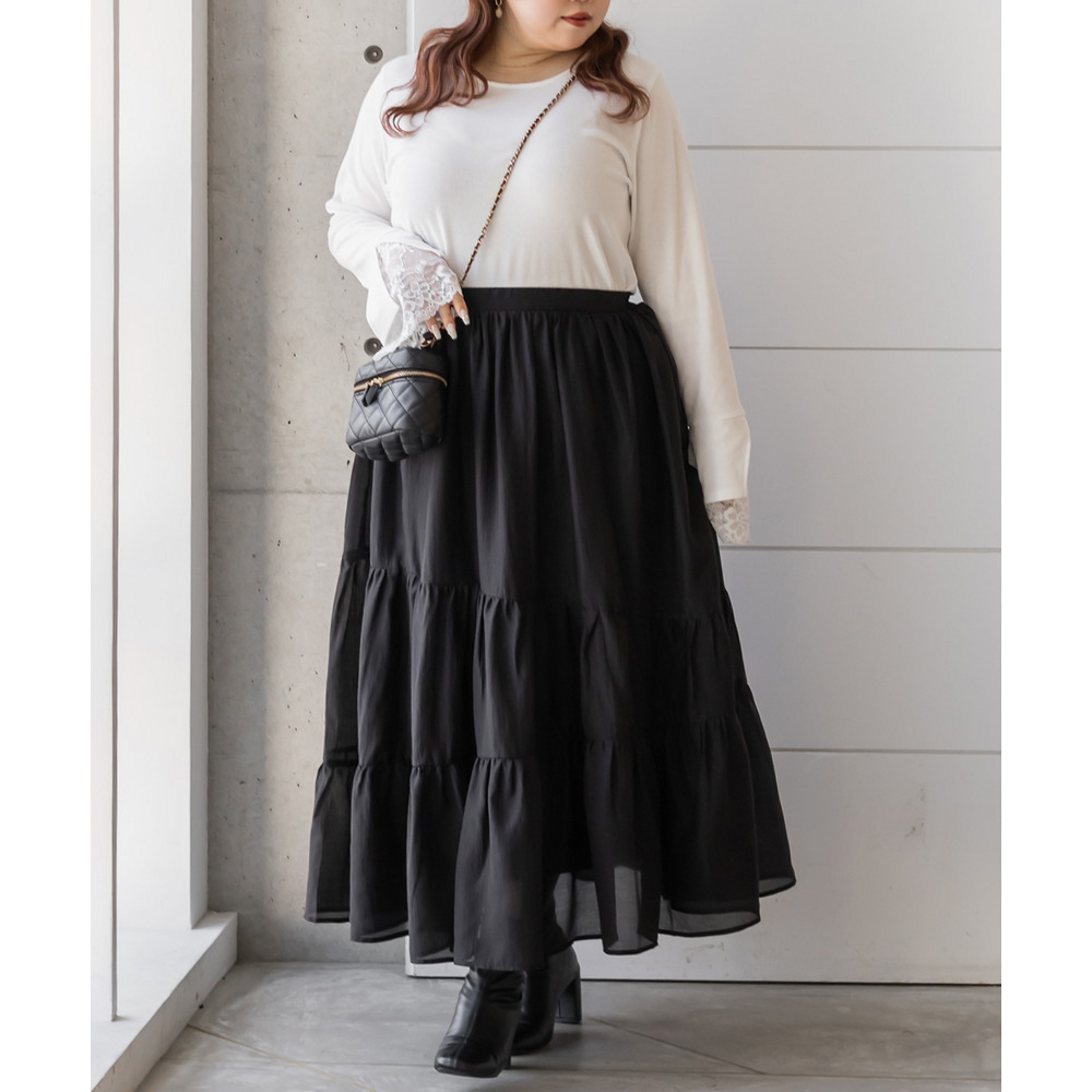CLETTEオリジナルななめティアードシアースカート10