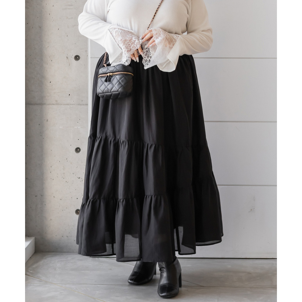 CLETTEオリジナルななめティアードシアースカート11