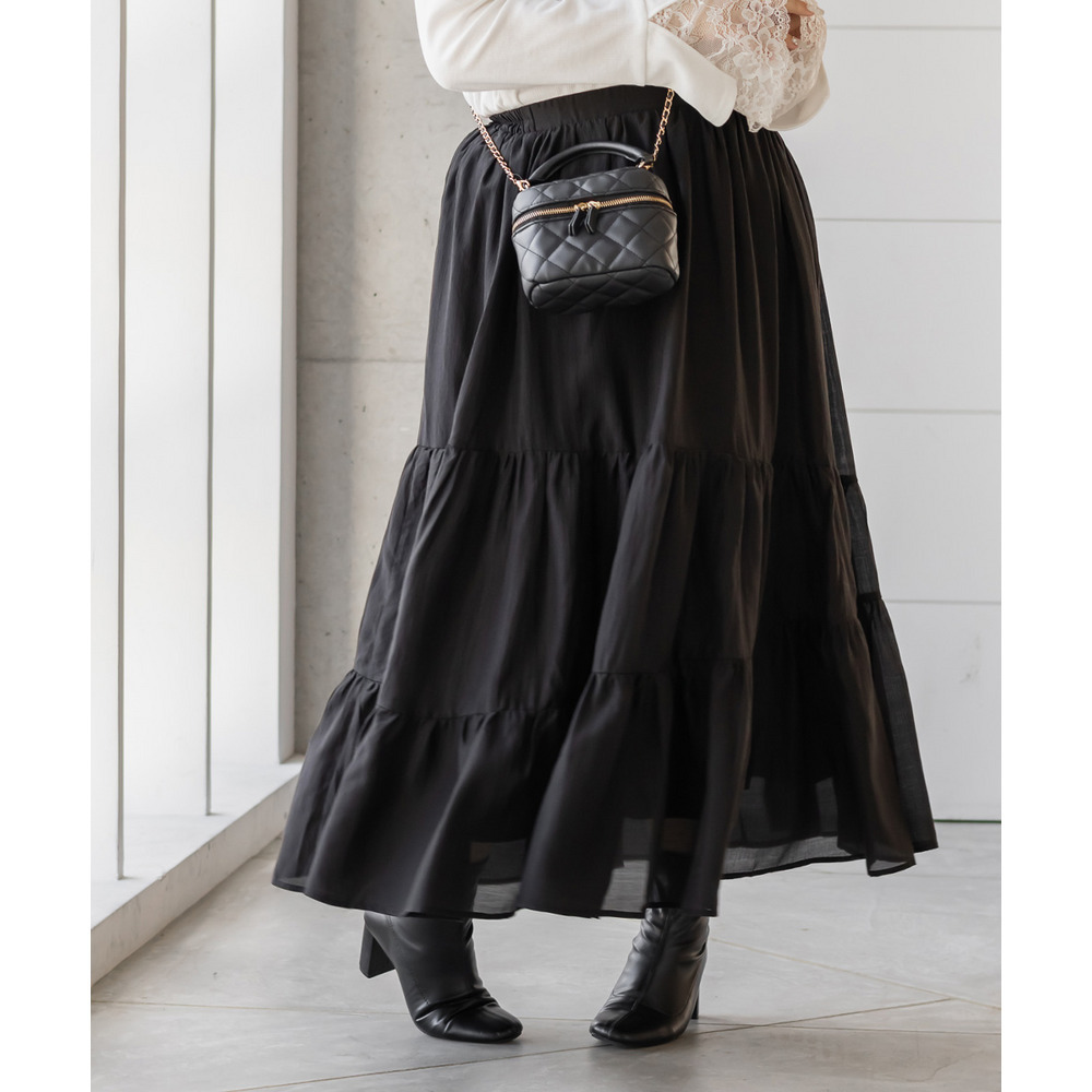 CLETTEオリジナルななめティアードシアースカート13