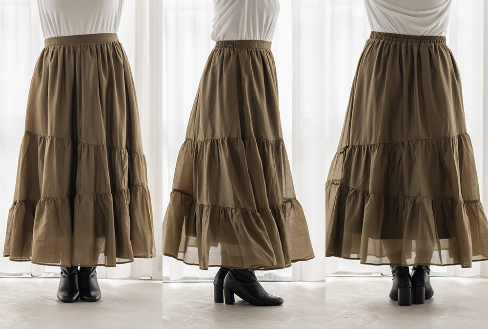 CLETTEオリジナルななめティアードシアースカート17