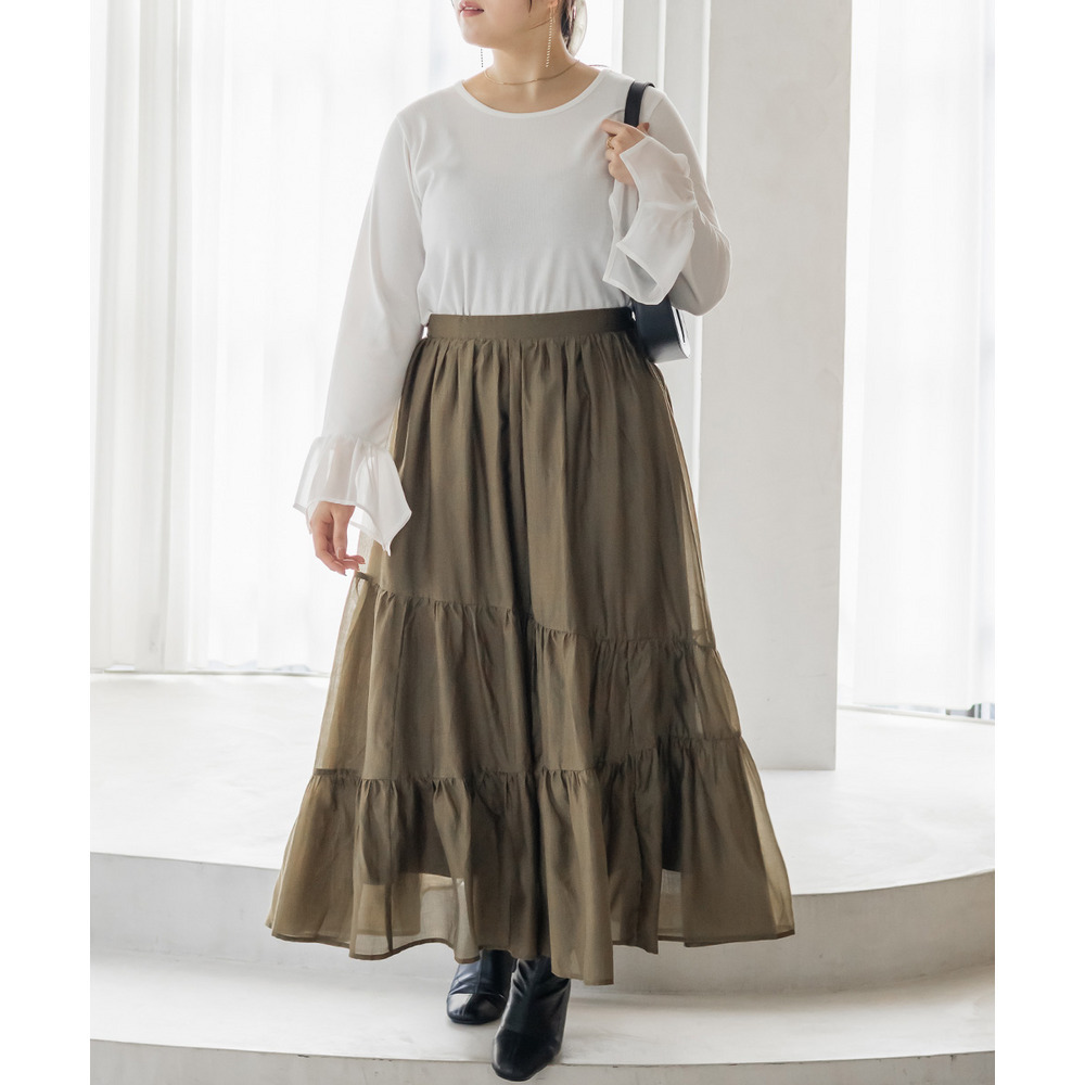 CLETTEオリジナルななめティアードシアースカート2