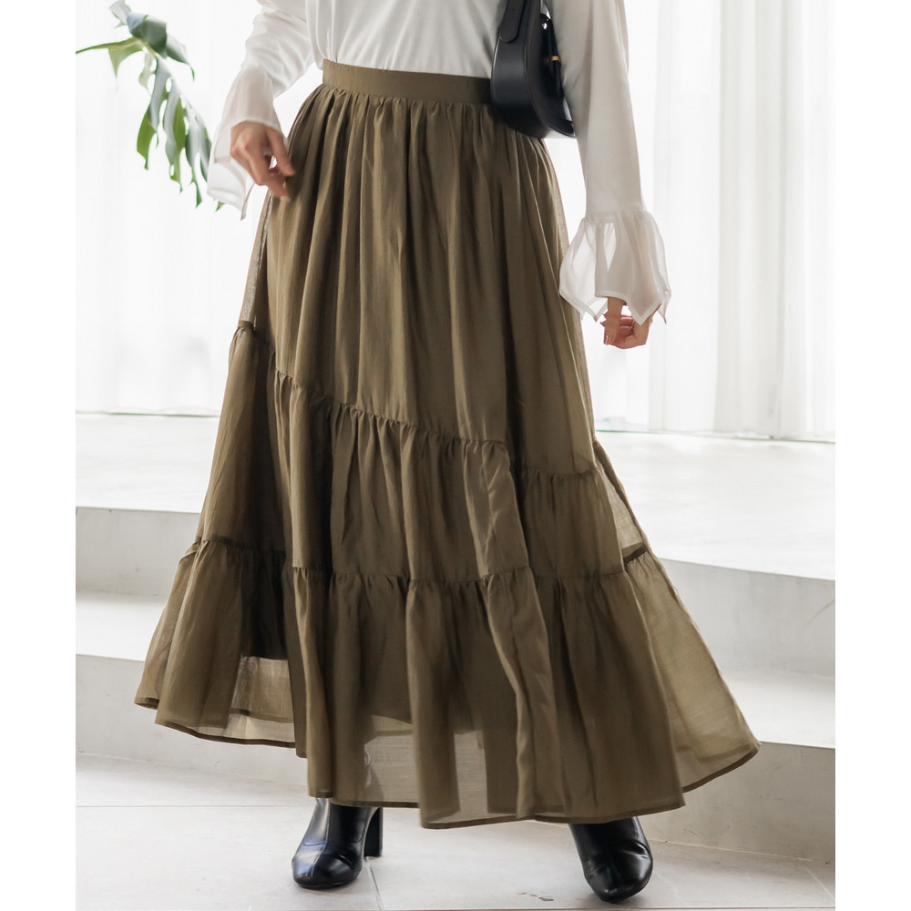 CLETTEオリジナルななめティアードシアースカート4