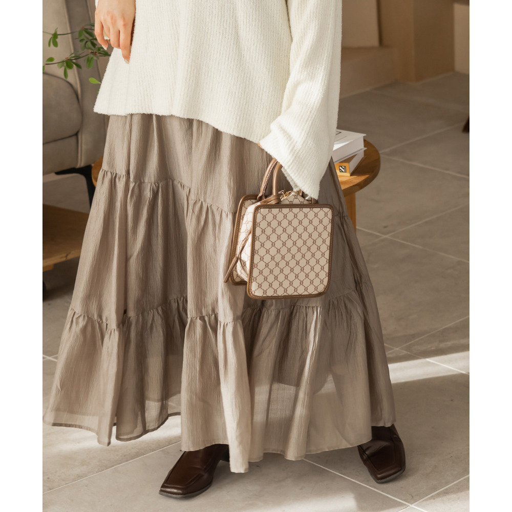 CLETTEオリジナルななめティアードシアースカート1