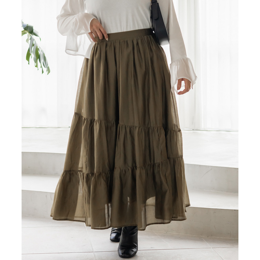 CLETTEオリジナルななめティアードシアースカート1