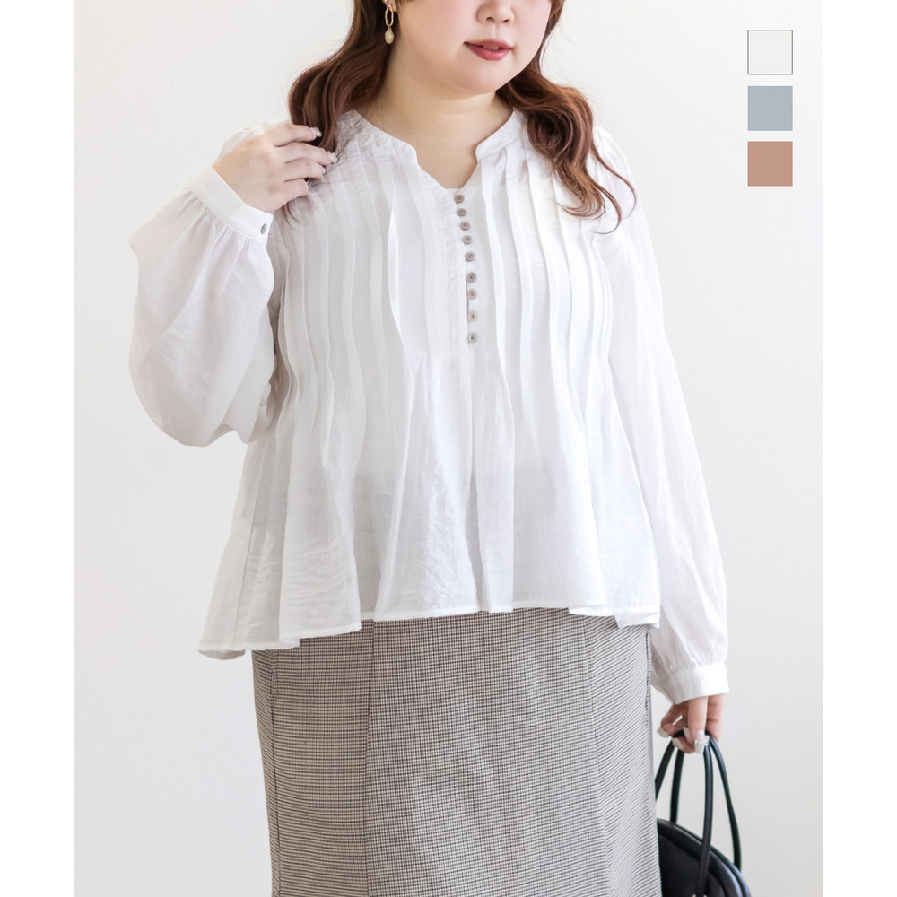 CLETTEオリジナルピンタックフレアブラウス