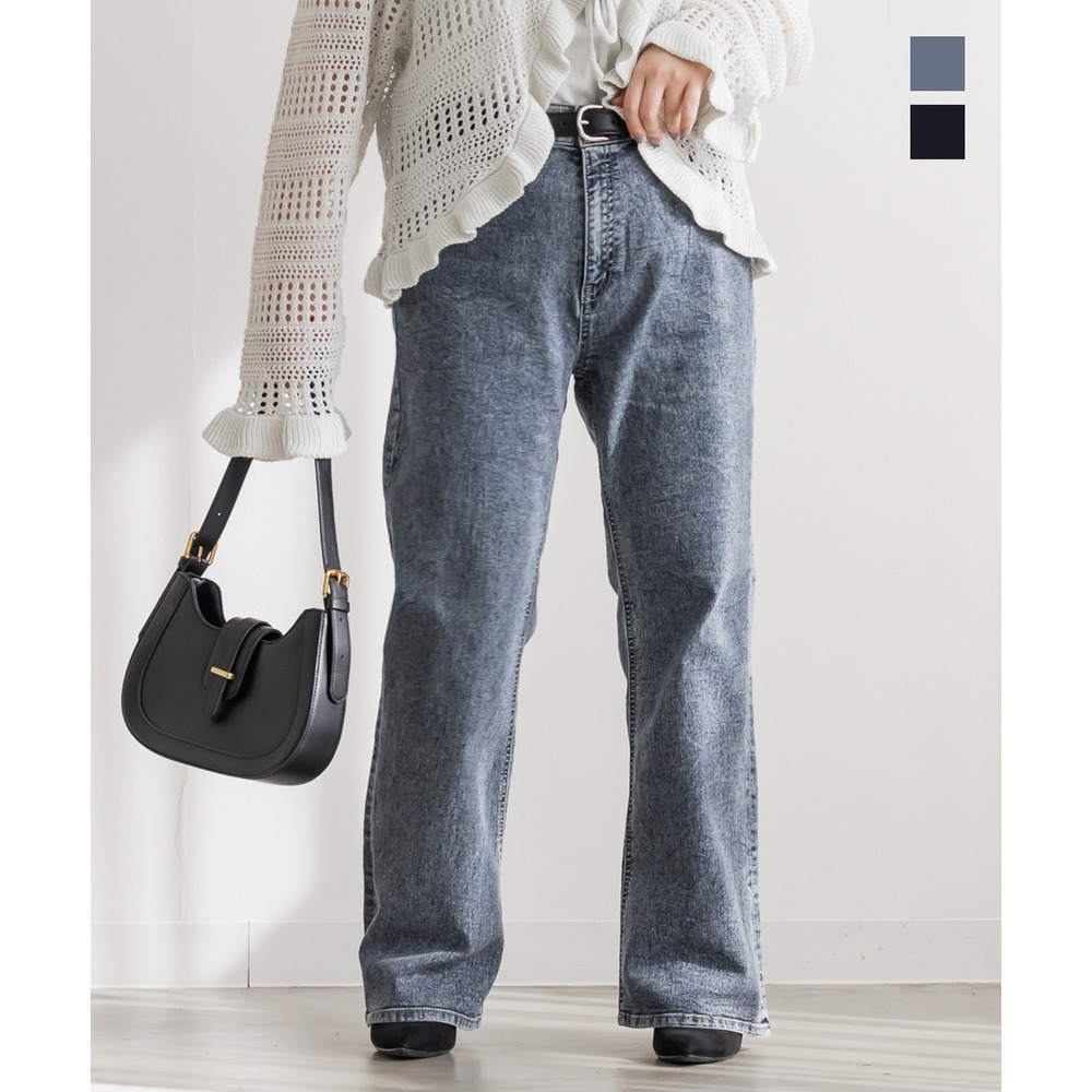 ストレッチデニムフレアパンツ