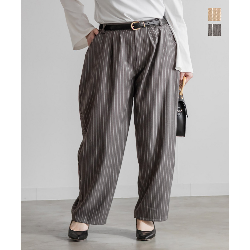 ストライプツータックパンツ