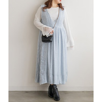 CLETTEオリジナルシアーストライプVネックワンピース