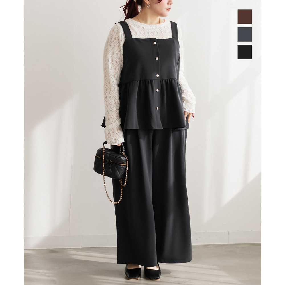 CLETTEオリジナルリップルビスチェ＆ワイドパンツセットアップ