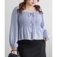 CLETTEオリジナルレースアップシャーリングブラウス