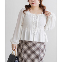 CLETTEオリジナルレースアップシャーリングブラウス