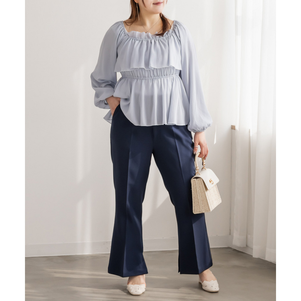 CLETTEオリジナルセンタープレスフレアパンツ8