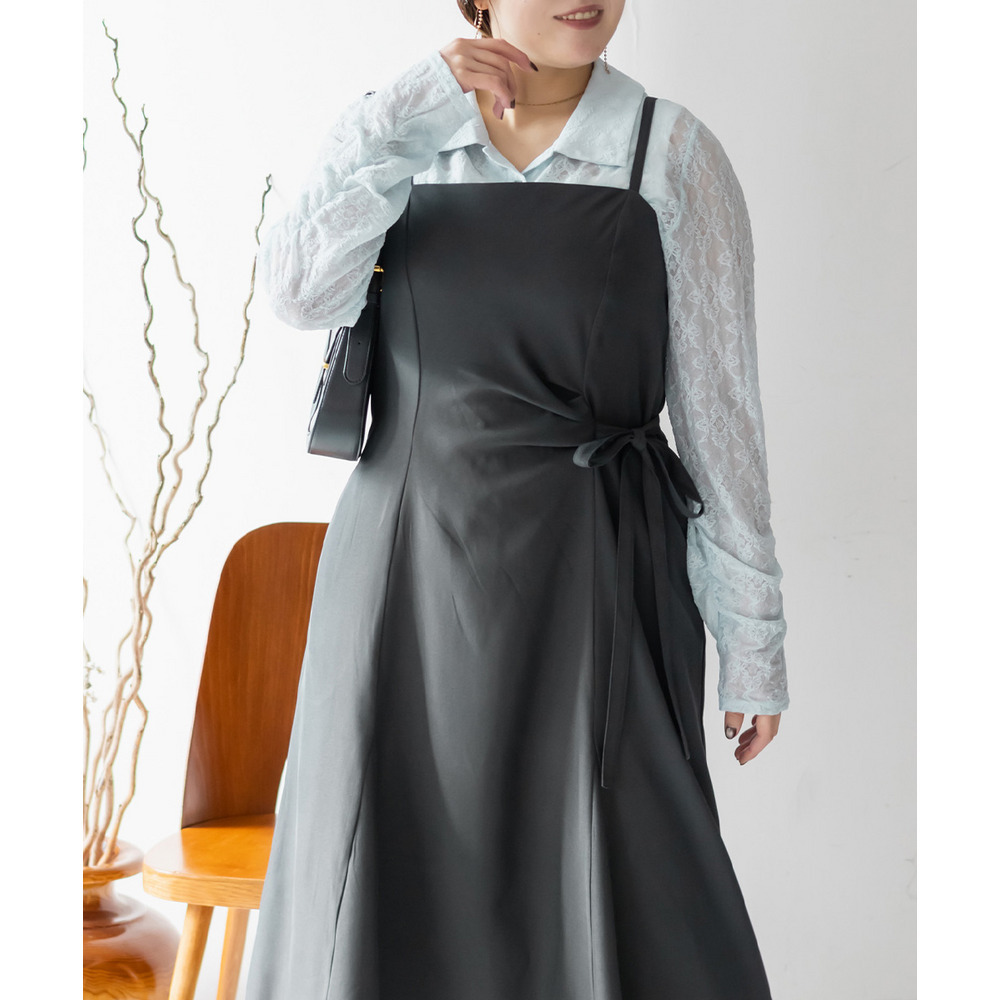 CLETTEオリジナルアシメサイドリボンキャミワンピース1