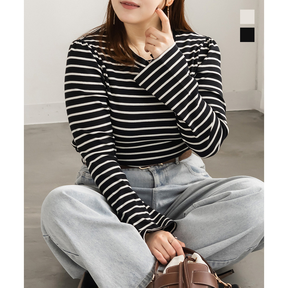 CLETTEオリジナルフレア袖ボーダーカットソー