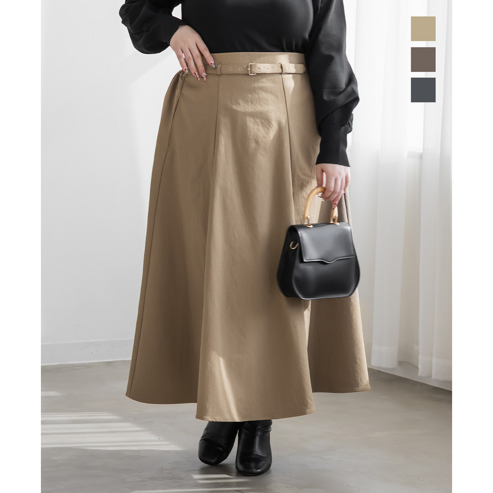 CLETTEオリジナルベルトドッキングフレアスカート