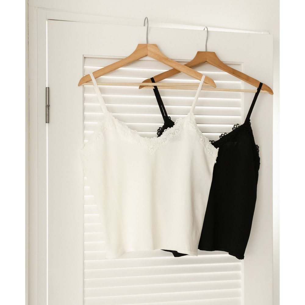 レース付きニットキャミソール10