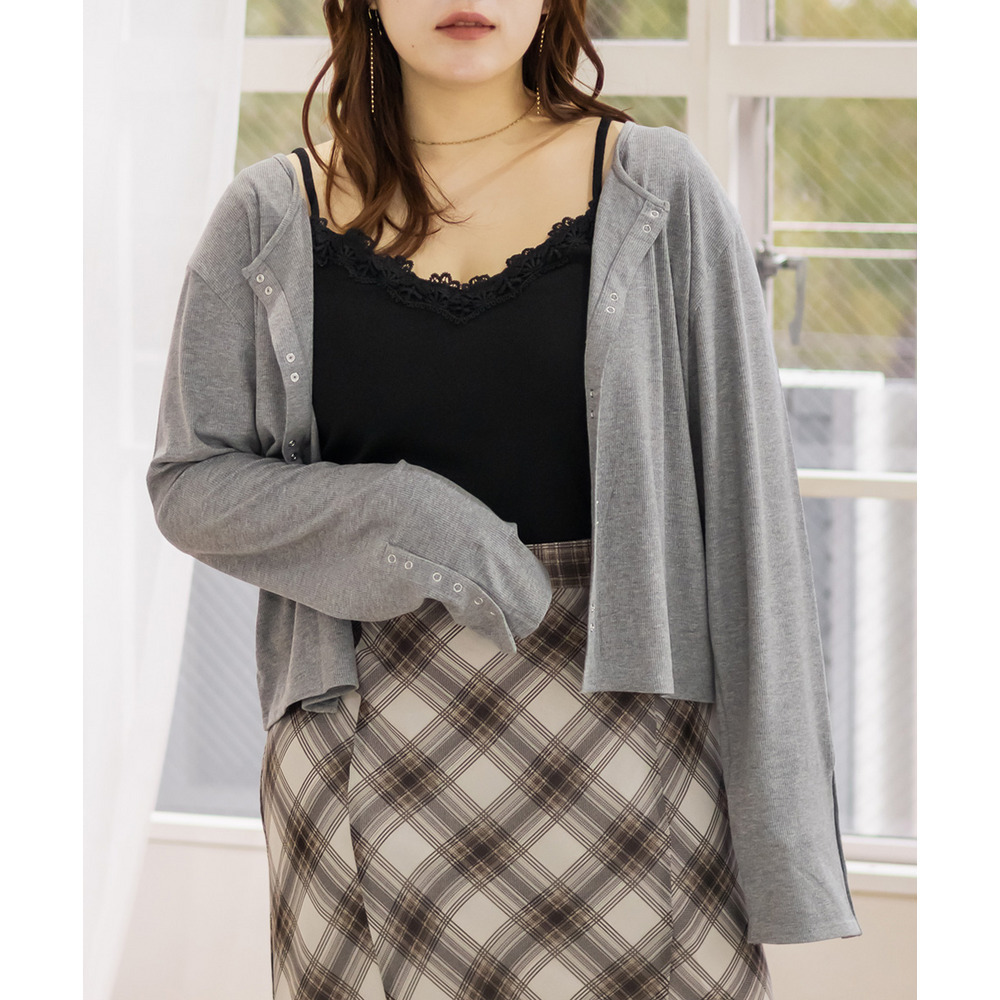 レース付きニットキャミソール3