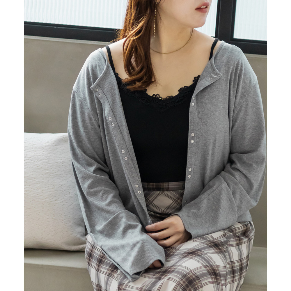 レース付きニットキャミソール1