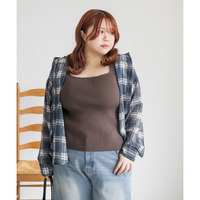 シアーチェックフードシャツ