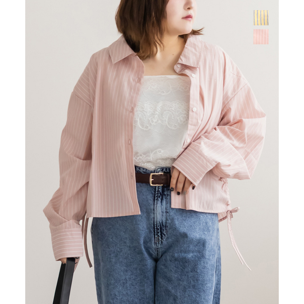 サイドシャーリングストライプシャツ