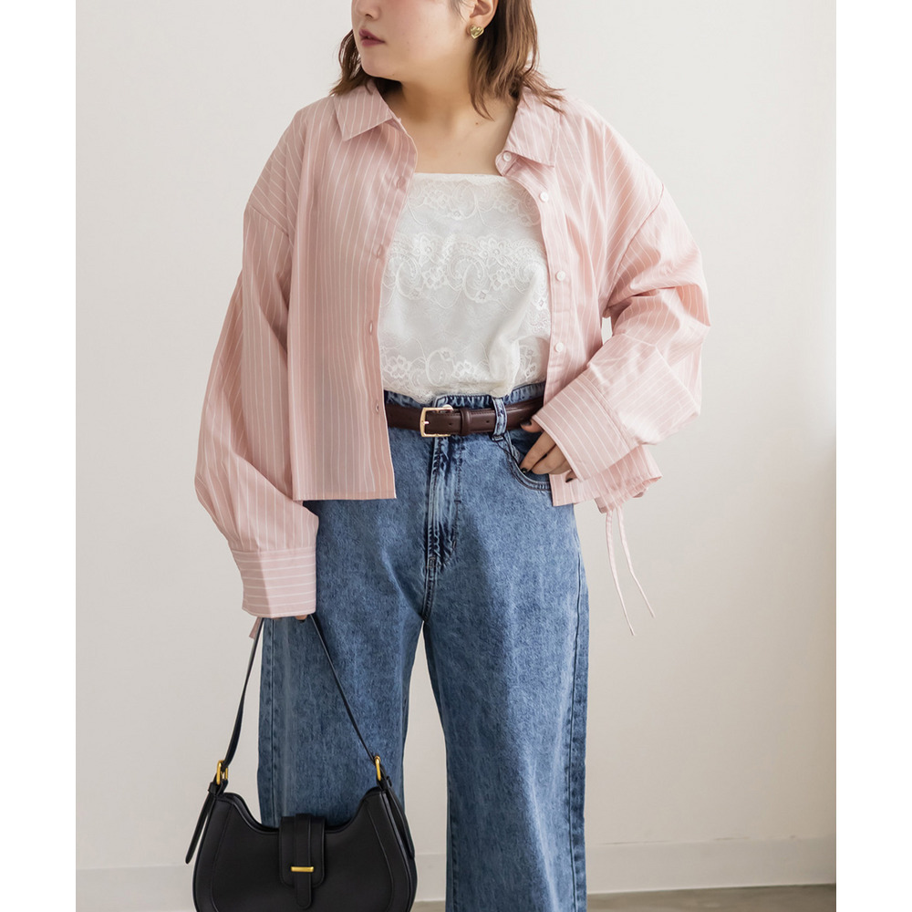 サイドシャーリングストライプシャツ1