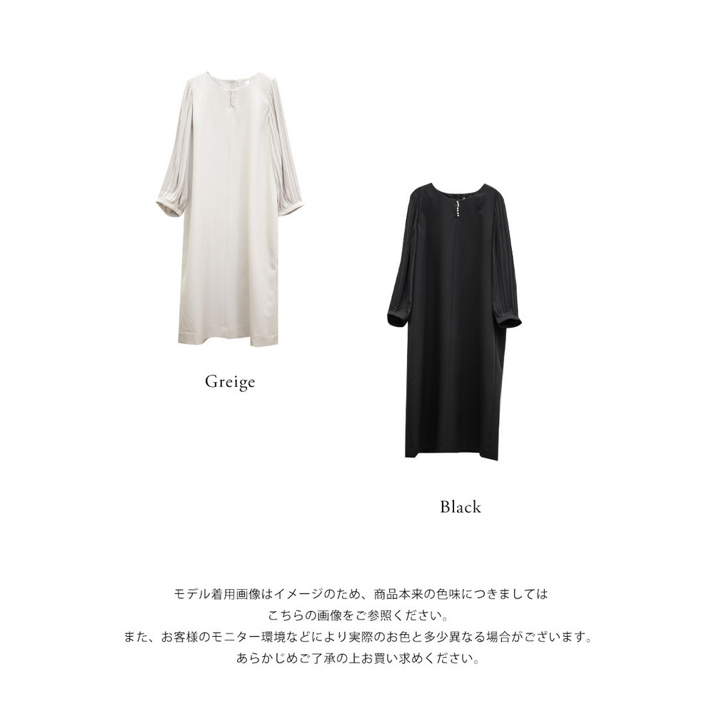 袖プリーツシフォンワンピース12