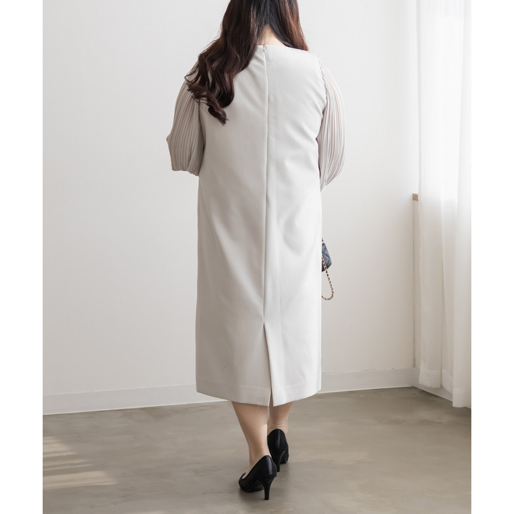 袖プリーツシフォンワンピース8