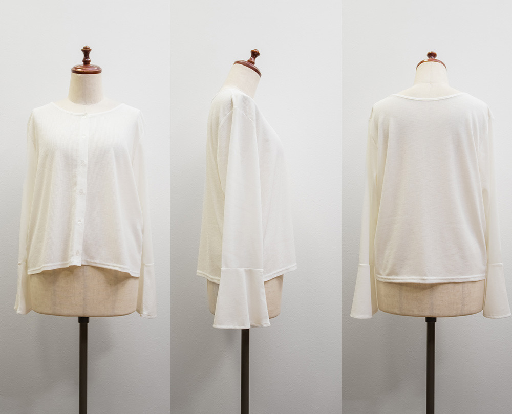 フレアスリーブシアーカーディガン16