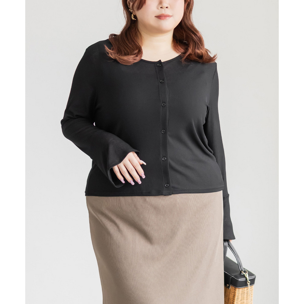 フレアスリーブシアーカーディガン1