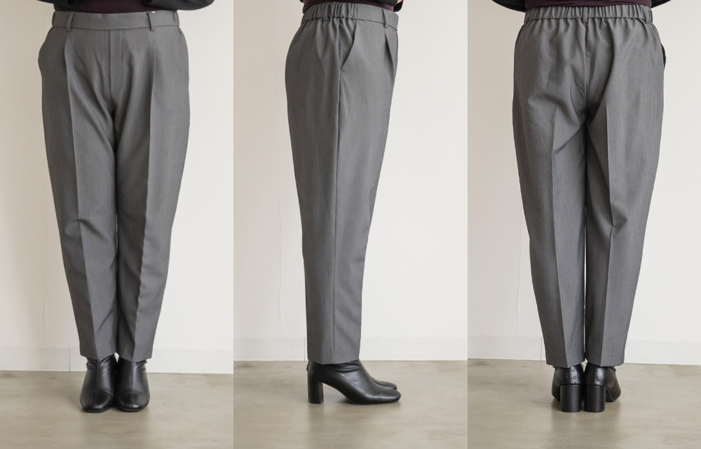 タックプレステーパードパンツ12