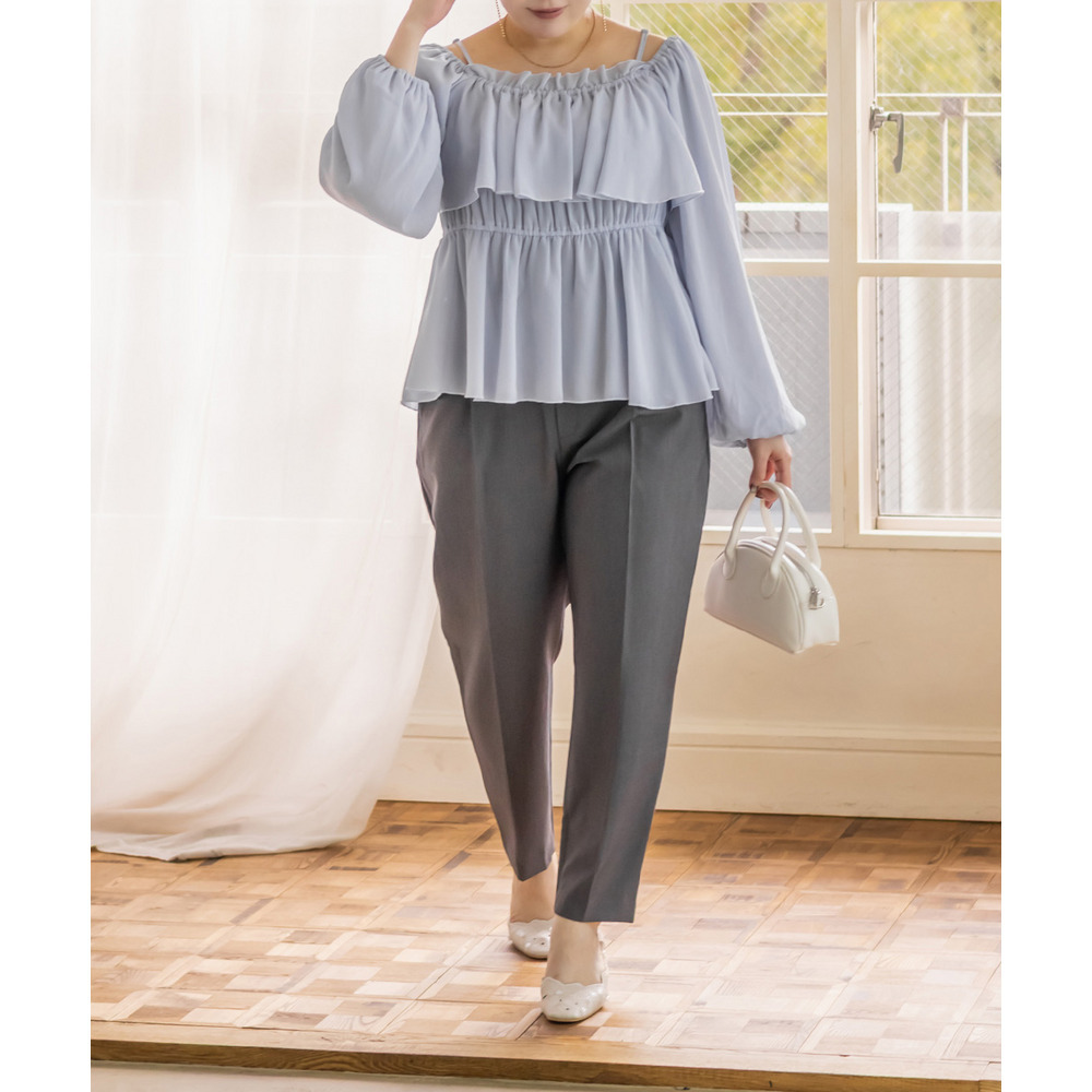 タックプレステーパードパンツ5