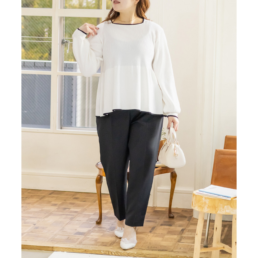 タックプレステーパードパンツ7