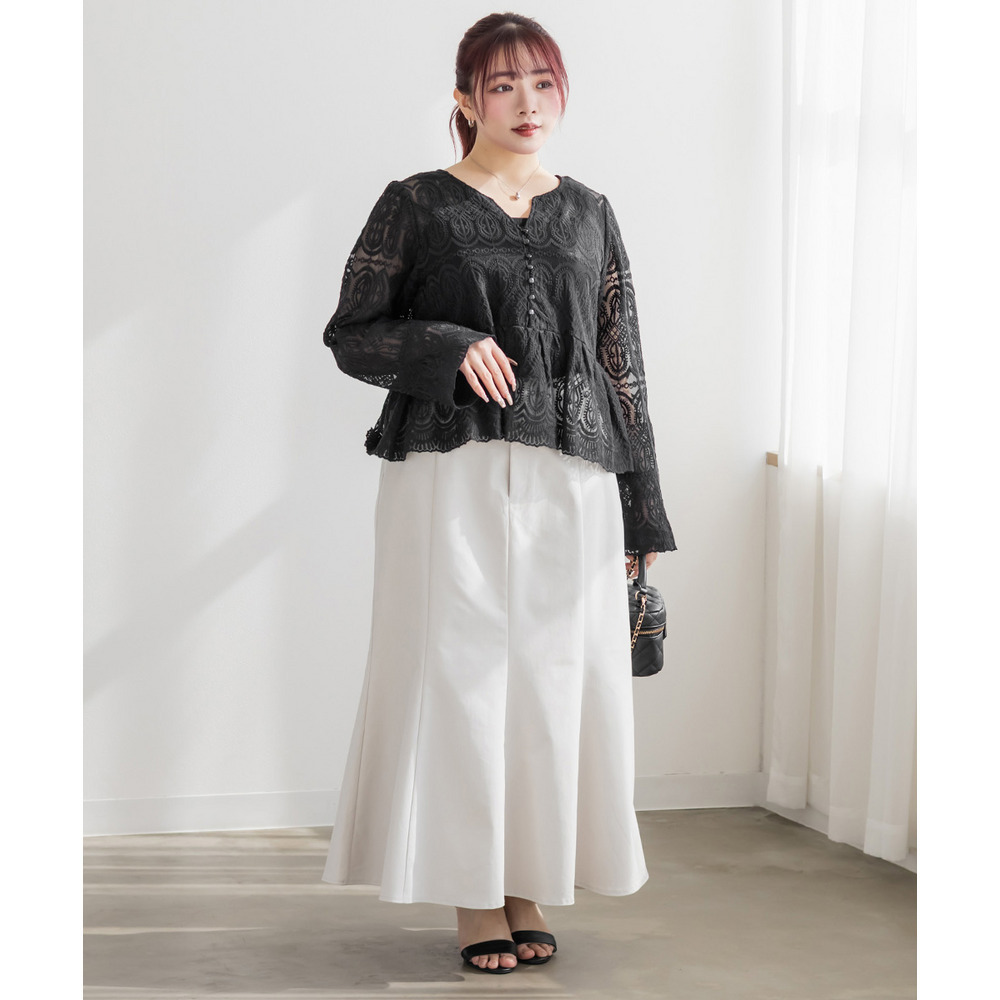 CLETTEオリジナル総レースペプラムブラウス10