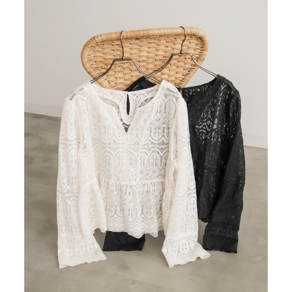 CLETTEオリジナル総レースペプラムブラウス12