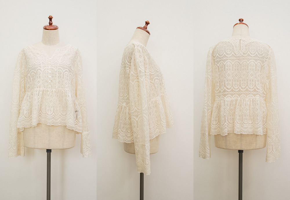 CLETTEオリジナル総レースペプラムブラウス15