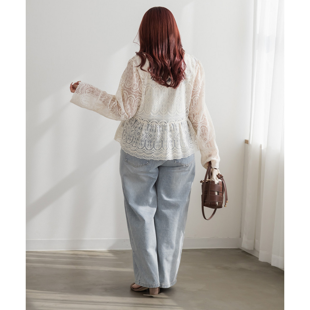 CLETTEオリジナル総レースペプラムブラウス4