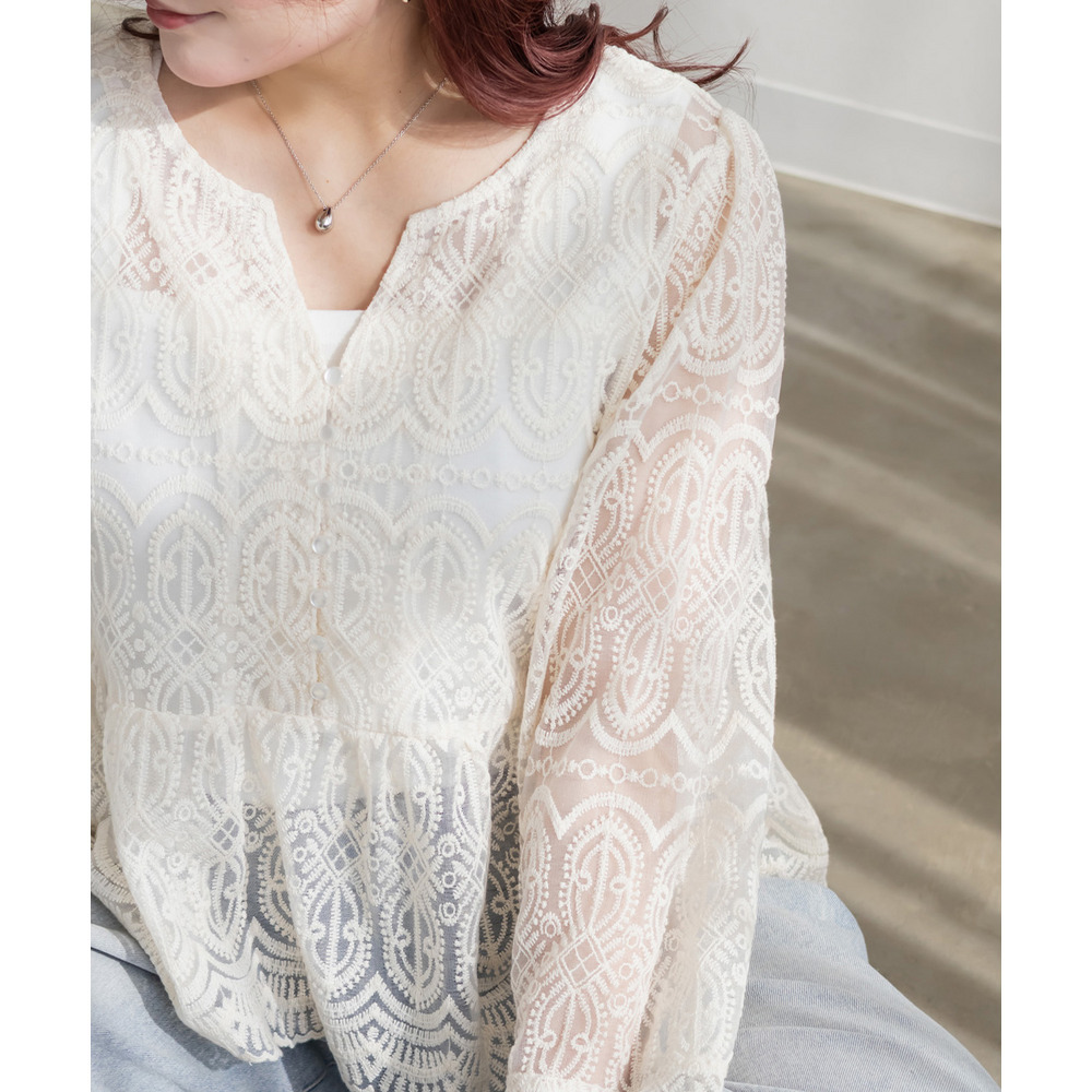 CLETTEオリジナル総レースペプラムブラウス6