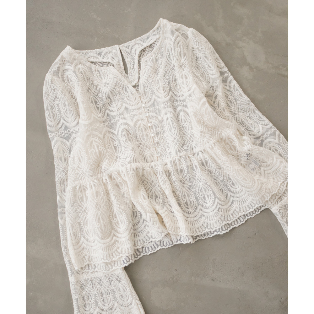 CLETTEオリジナル総レースペプラムブラウス7