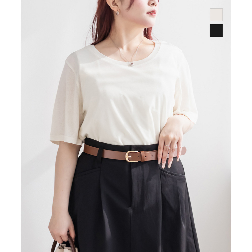 CLETTEオリジナルベーシック半袖シアーTシャツ