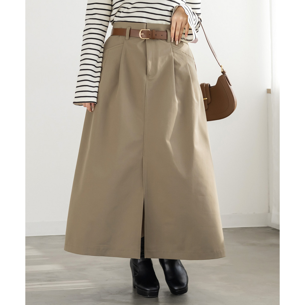 CLETTEオリジナルベルト付きスリットスカート1