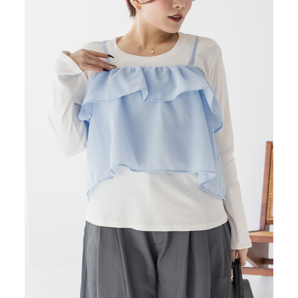 フレアビスチェ&シアーストライプシャツセット5