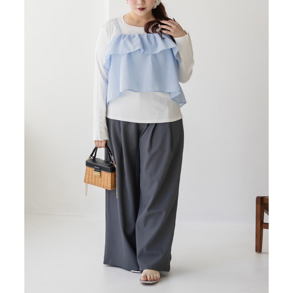 フレアビスチェ&シアーストライプシャツセット6