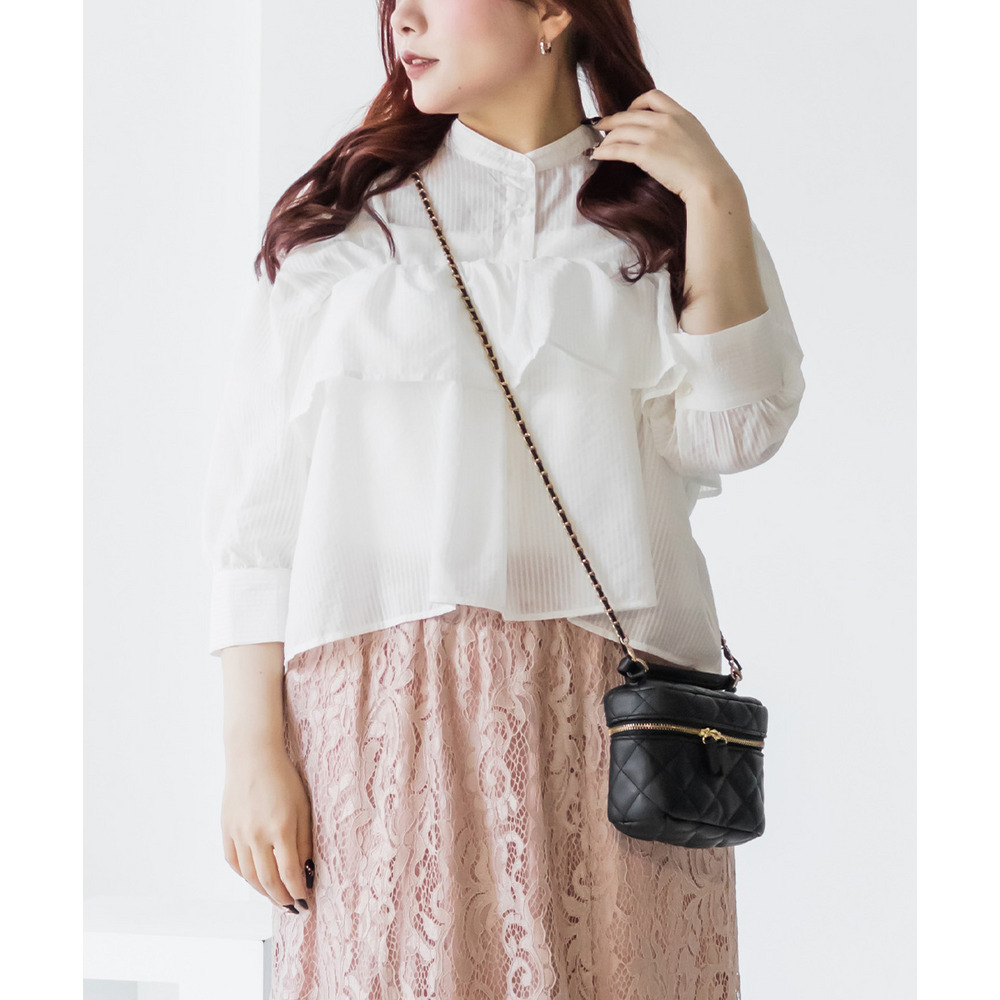 フレアビスチェ&シアーストライプシャツセット1