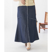 フリンジ切替デニムマーメイドスカート