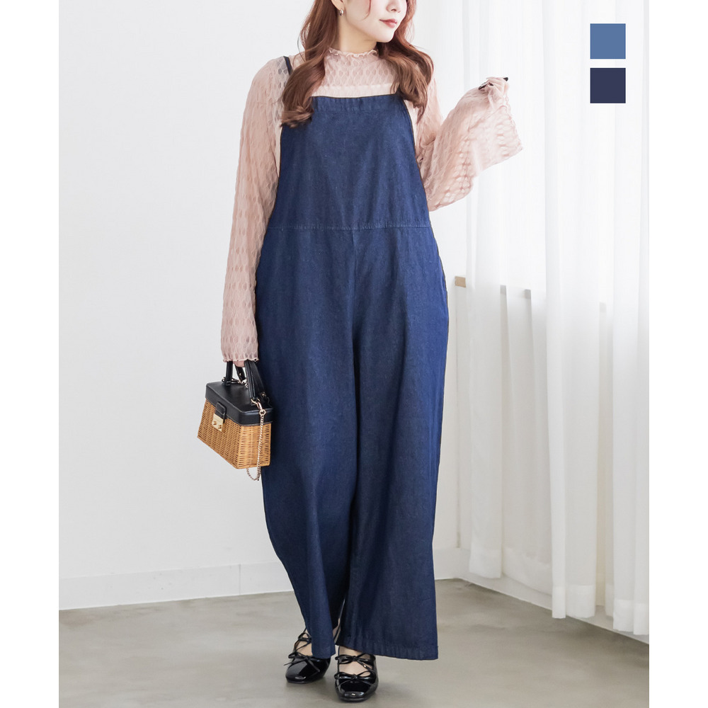 リボンデニムサロペット