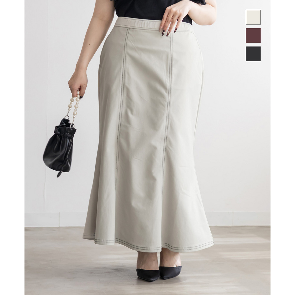 CLETTEオリジナル配色ステッチマーメイドスカート