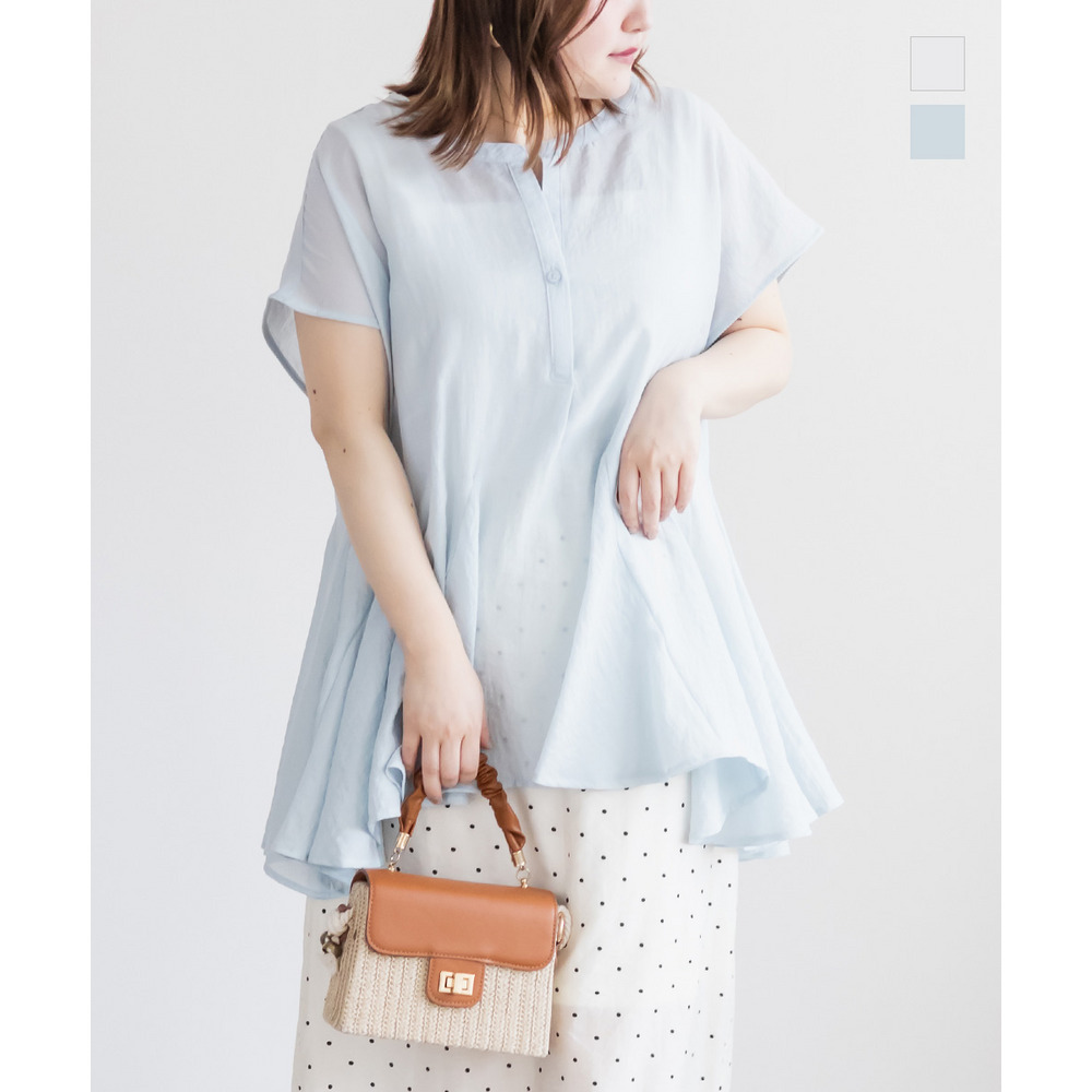 フレンチスリーブフレアブラウス