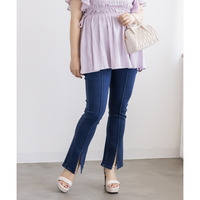 CLETTEオリジナルストレッチデニムスリットフレアパンツ