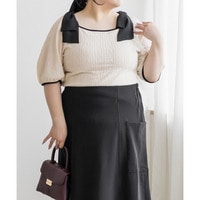 肩リボンふくれジャガードプルオーバー